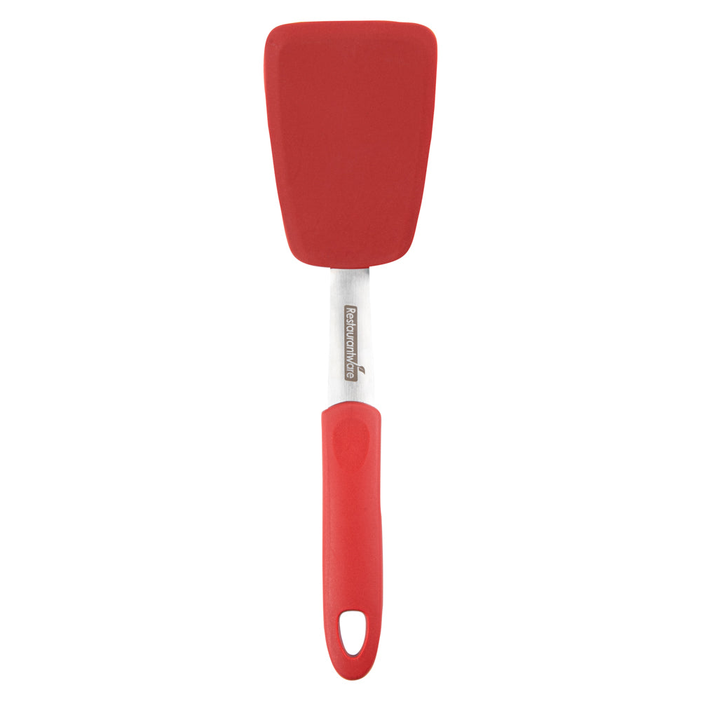 restaurantware Comfy Grip Red Silicone Solid Turner - 12" - 1 count box