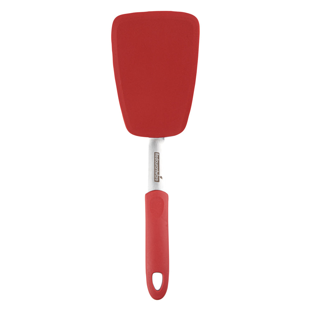 restaurantware Comfy Grip Red Silicone Solid Turner - 13 1/4" - 1 count box