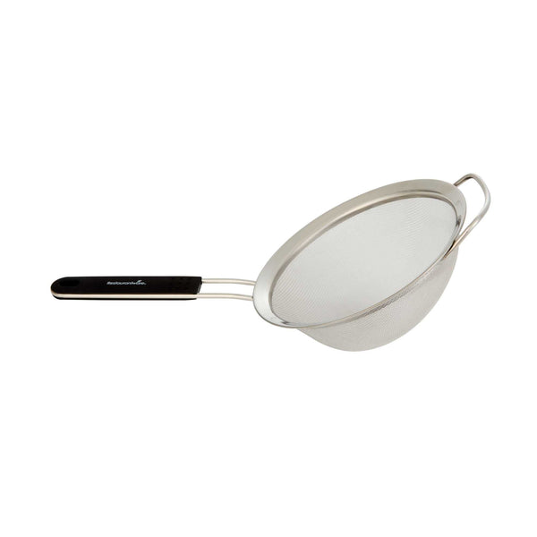 Restaurantware Comfy Grip Round Stainless Steel Extra Fine Mesh Strainer - With Silicone Handle - 7" - 1 Count Box