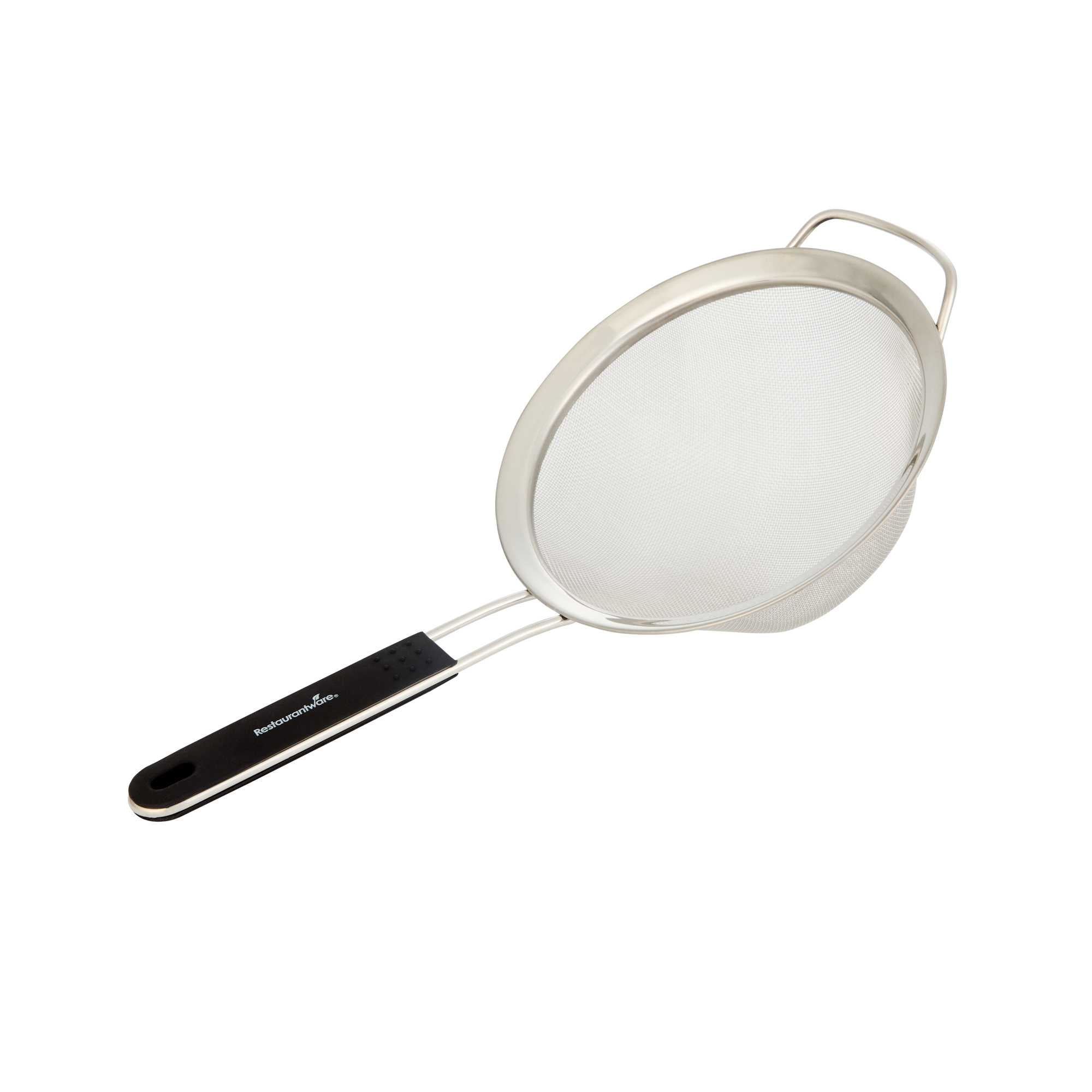 restaurantware Comfy Grip Round Stainless Steel Extra Fine Mesh Strainer - with Silicone Handle - 7" - 1 count box