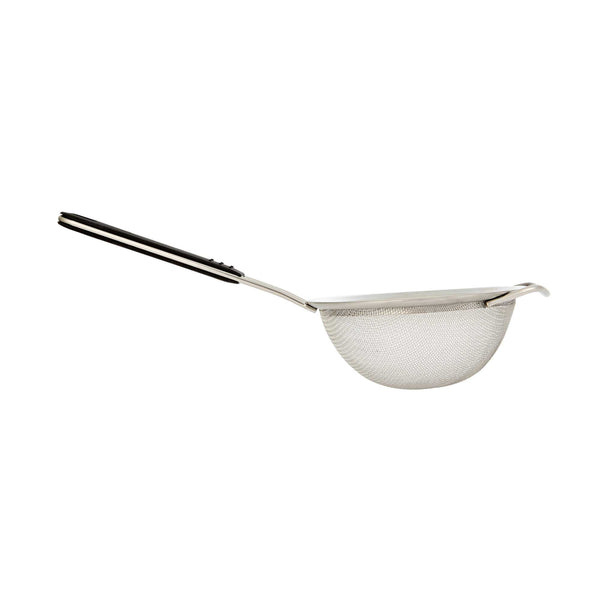 Restaurantware Comfy Grip Round Stainless Steel Extra Fine Mesh Strainer - With Silicone Handle - 5 1/2" - 1 Count Box