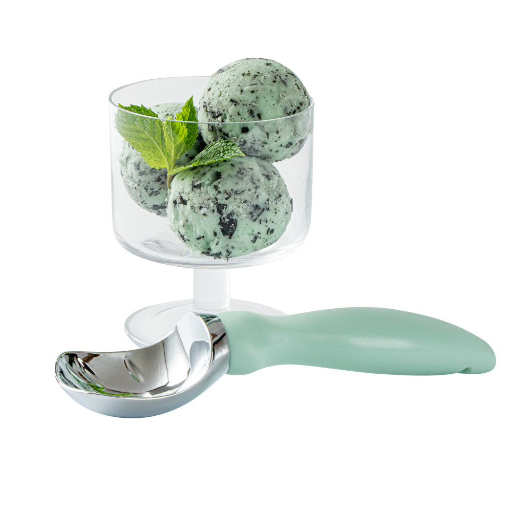 restaurantware Comfy Grip Teal Metal Ice Cream Scoop - 7 3/4" x 2" x 1 3/4" - 1 count box