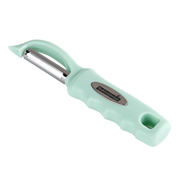 Restaurantware Comfy Grip Teal Stainless Steel Vegetable Peeler - 7 1/2" - 1 Count Box
