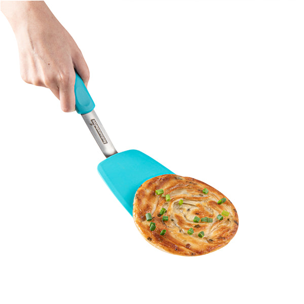 Restaurantware Comfy Grip Turquoise Silicone Solid Turner - 13 1/4" - 1 Count Box
