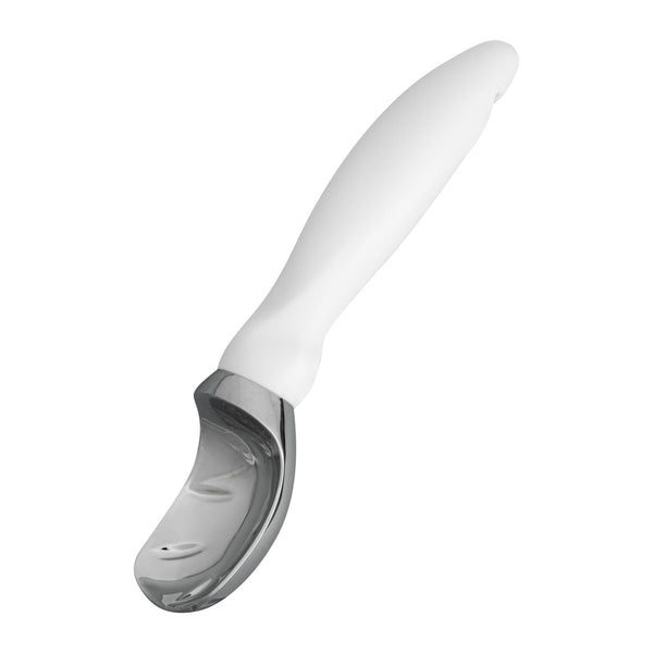 Restaurantware Comfy Grip White Metal Ice Cream Scoop - 7 3/4" X 2" X 1 3/4" - 1 Count Box