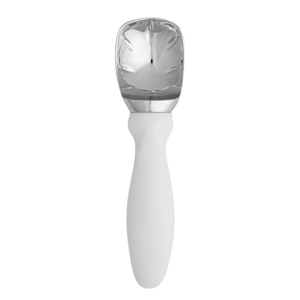 Restaurantware Comfy Grip White Metal Ice Cream Scoop - 7 3/4" X 2" X 1 3/4" - 1 Count Box