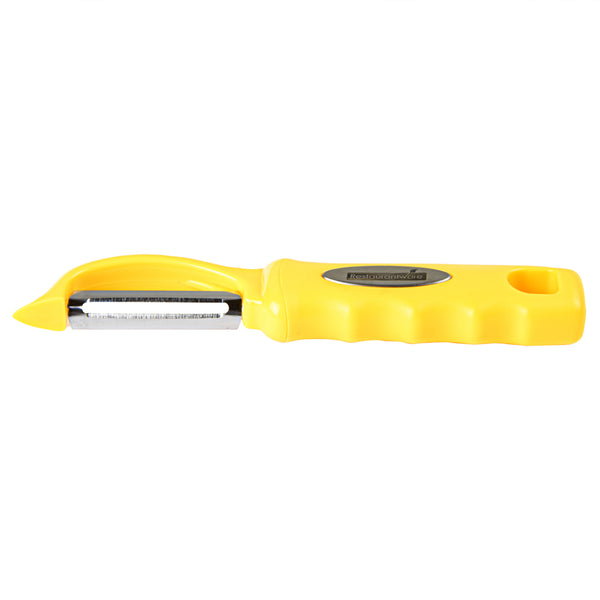 Restaurantware Comfy Grip Yellow Stainless Steel Vegetable Peeler - 7 1/2" - 1 Count Box
