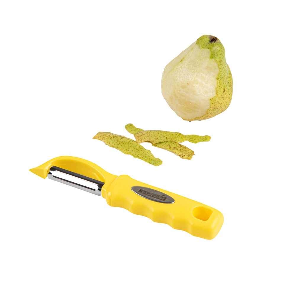 restaurantware Comfy Grip Yellow Stainless Steel Vegetable Peeler - 7 1/2" - 1 count box