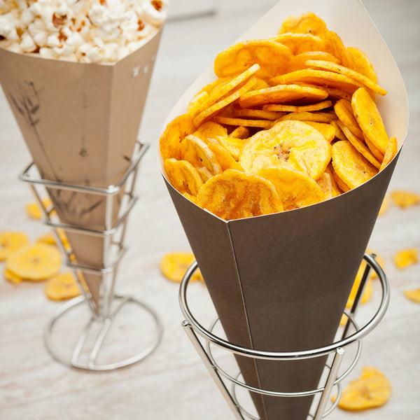 Restaurantware Cone Tek Black Paper Food Cone - 11 1/2" X 5 1/2" - 100 Count Box