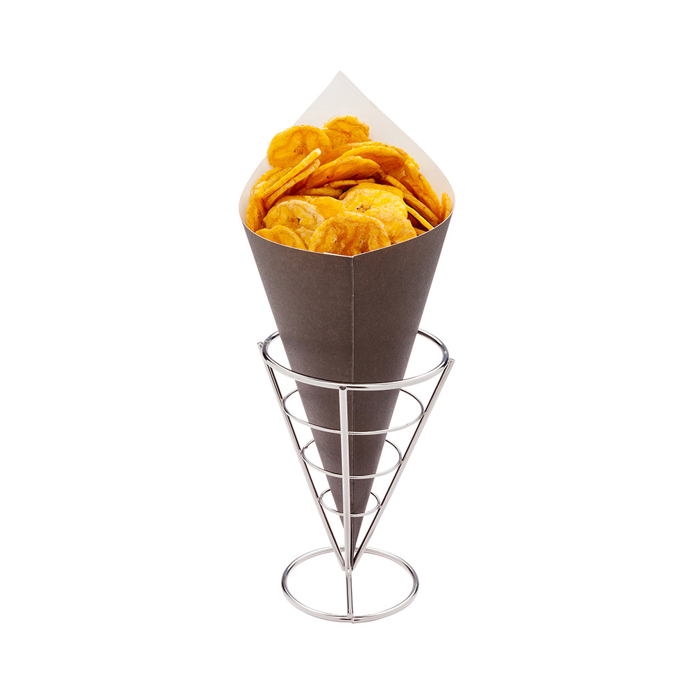 restaurantware Cone Tek Black Paper Food Cone - 11 1/2" x 5 1/2" - 100 count box