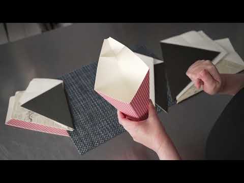 Restaurantware Cone Tek Black Paper Food Cone - With Dipping Pocket - 11" X 6 1/2" - 100 Count Box