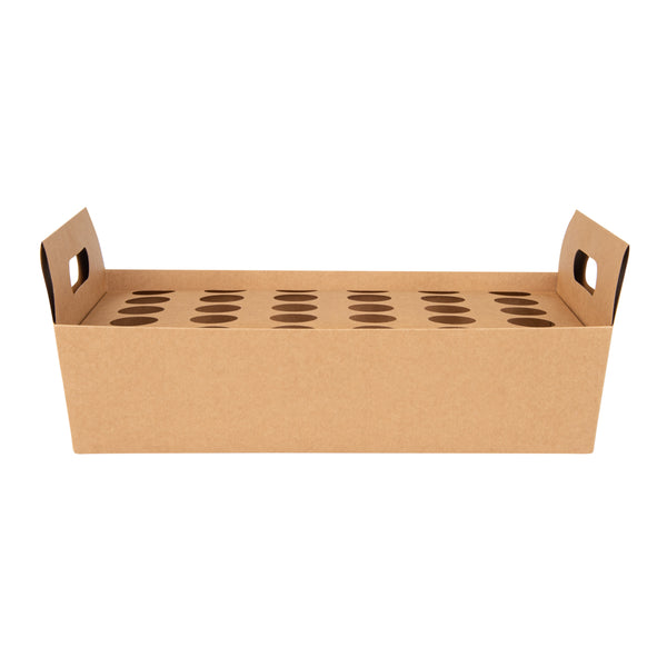 Restaurantware Cone Tek Kraft Paper Cone Holder - With Handles 30 Slots - 14 1/4" X 8 1/4" X 6" - 10 Count Box