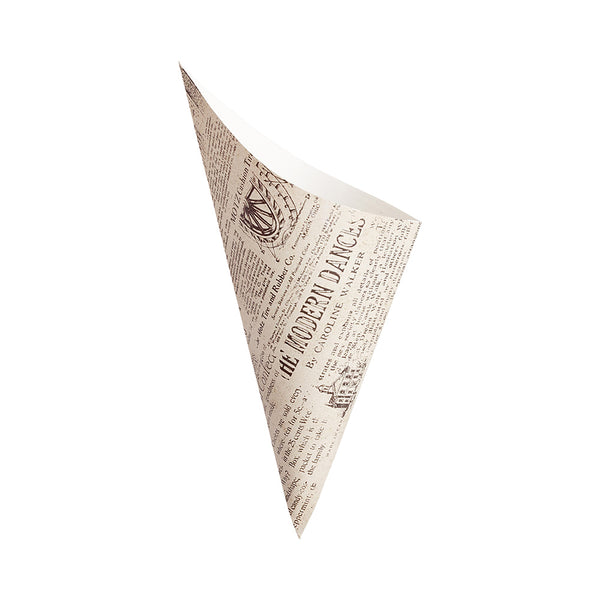 Restaurantware Cone Tek Newsprint Paper Food Cone - 11 1/2" X 5 1/2" - 100 Count Box