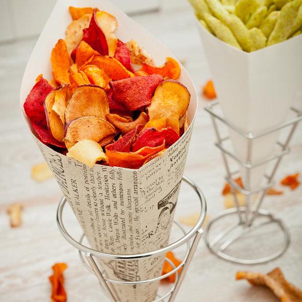 Restaurantware Cone Tek Newsprint Paper Food Cone - 11 1/2" X 5 1/2" - 100 Count Box