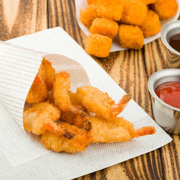 Restaurantware Cone Tek Newsprint Paper Food Cone - Greaseproof - 6" X 6" - 100 Count Box