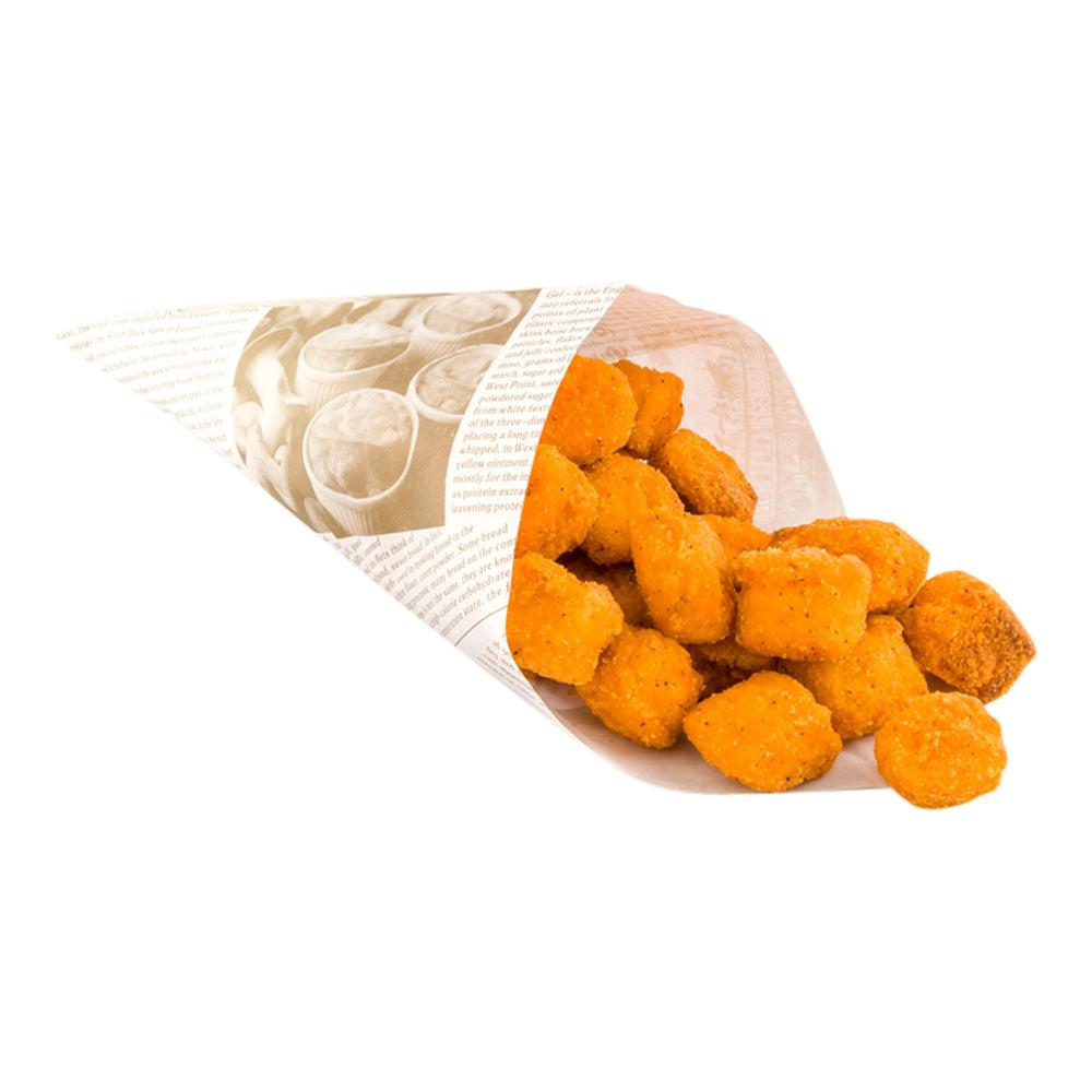 restaurantware Cone Tek Newsprint Paper Food Cone - Greaseproof - 8" x 8" - 100 count box