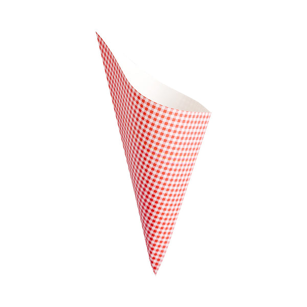 Restaurantware Cone Tek Picnic Print Paper Food Cone - 11 1/2" X 5 1/2" - 100 Count Box