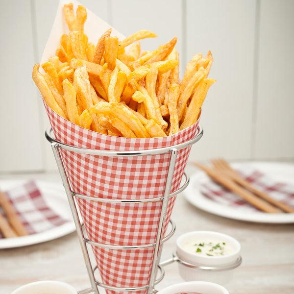 Restaurantware Cone Tek Picnic Print Paper Food Cone - 11 1/2" X 5 1/2" - 100 Count Box