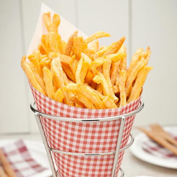 Restaurantware Cone Tek Picnic Print Paper Food Cone - 9 1/2" X 4 1/2" - 100 Count Box