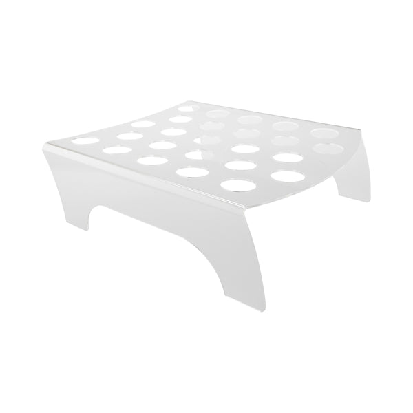 Restaurantware Cone Tek Rectangle Clear Plastic Acrylic Cone Stand - 25 Slots - 13 1/2" X 12 1/4" X 4 1/4" - 1 Count Box