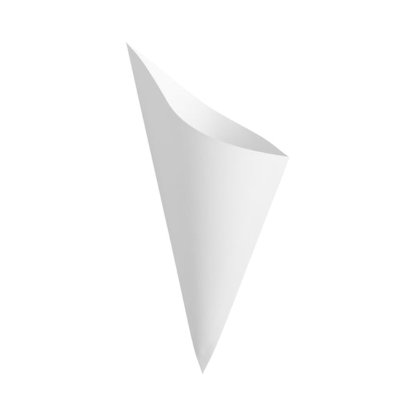 Restaurantware Cone Tek White Paper Food Cone - 11 1/2" X 5 1/2" - 100 Count Box