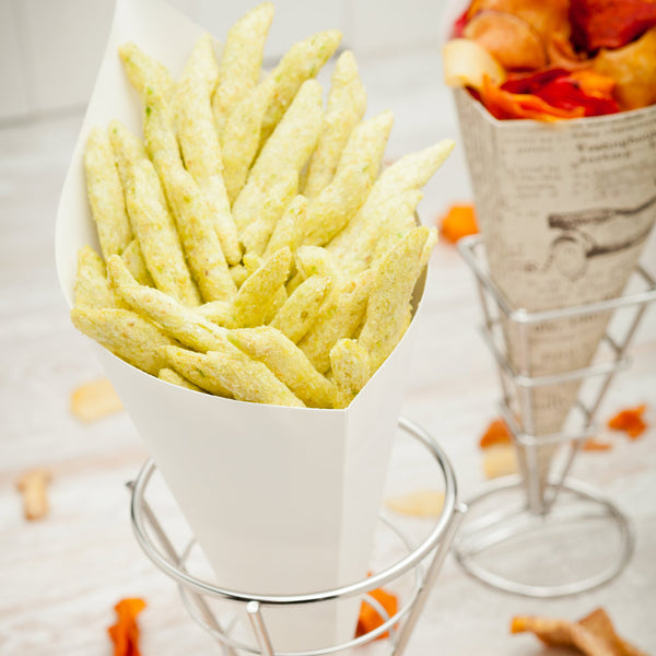 Restaurantware Cone Tek White Paper Food Cone - 11 1/2" X 5 1/2" - 100 Count Box