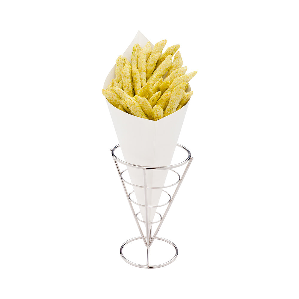 restaurantware Cone Tek White Paper Food Cone - 11 1/2" x 5 1/2" - 100 count box