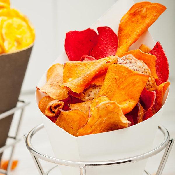 Restaurantware Cone Tek White Paper Food Cone - 9 1/2" X 4 1/2" - 100 Count Box