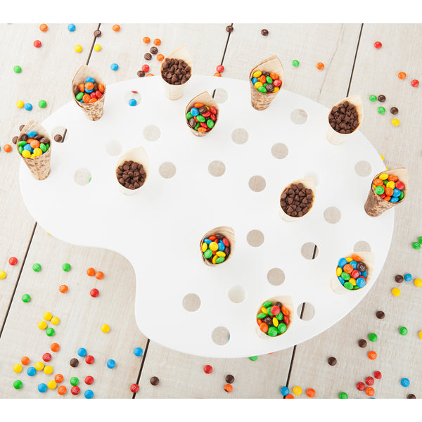 Restaurantware Cone Tek White Plastic Palette Cone Holder - For Mini Cones 35 Slots - 16" X 13" X 3" - 4 Count Box