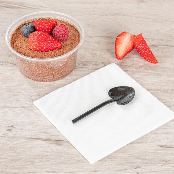 Restaurantware Coppetta Black Plastic Love Shovel Spoon - 3 1/2" X 1 1/4" - 500 Count Box