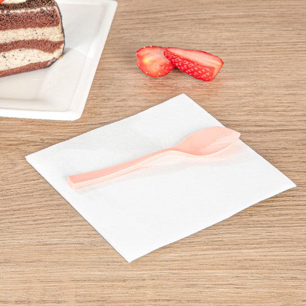 Restaurantware Coppetta Coral Plastic Petal Spoon - 4 1/2" X 1" - 500 Count Box