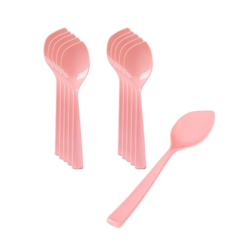 restaurantware Coppetta Coral Plastic Petal Spoon - 4 1/2" x 1" - 500 count box