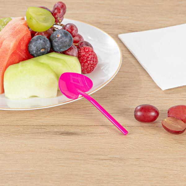 Restaurantware Coppetta Magenta Plastic Love Shovel Spoon - 3 1/2" X 1 1/4" - 500 Count Box