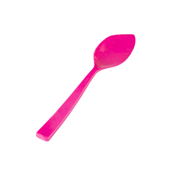 Restaurantware Coppetta Magenta Plastic Petal Spoon - 4 1/2" X 1" - 500 Count Box