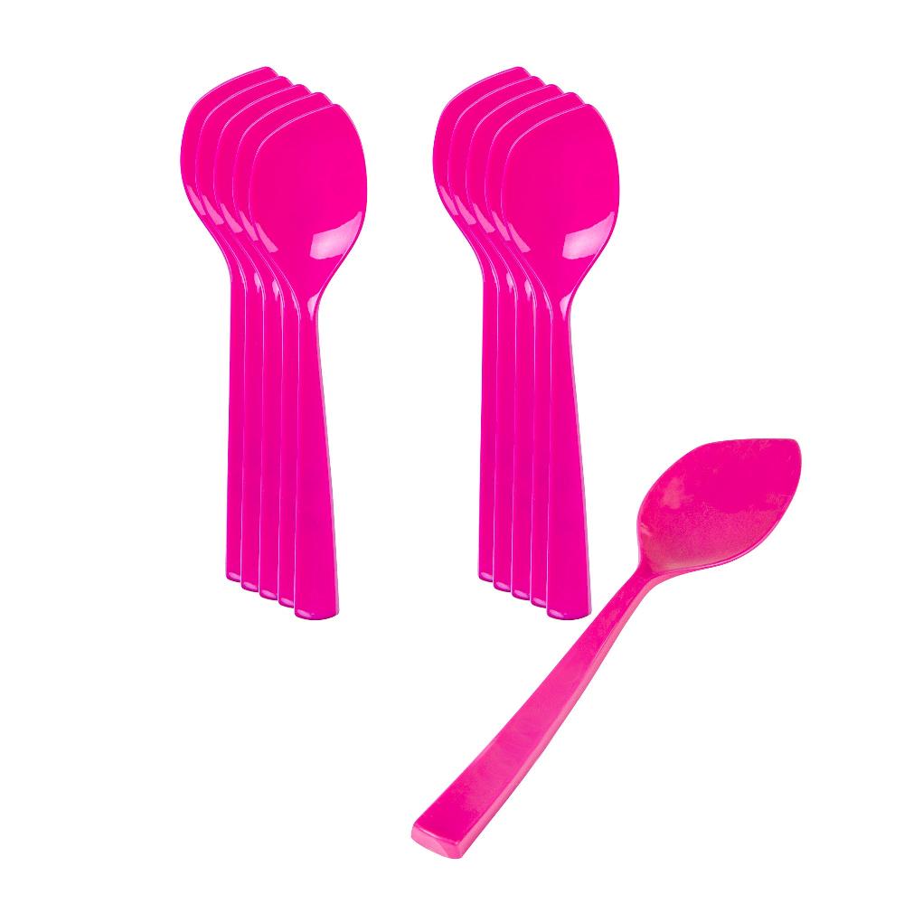 restaurantware Coppetta Magenta Plastic Petal Spoon - 4 1/2" x 1" - 500 count box