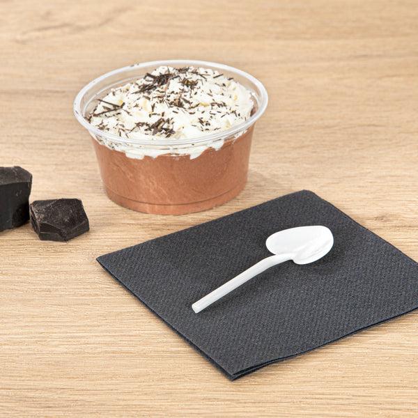 Restaurantware Coppetta Pearl White Plastic Love Shovel Spoon - 3 1/2" X 1 1/4" - 500 Count Box