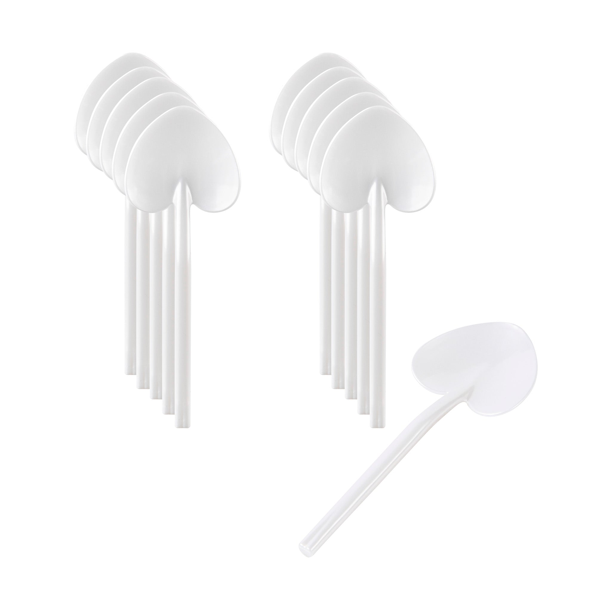 restaurantware Coppetta Pearl White Plastic Love Shovel Spoon - 3 1/2" x 1 1/4" - 500 count box