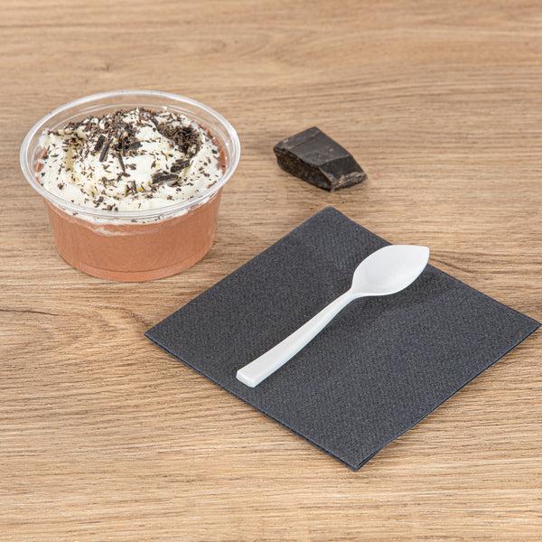 Restaurantware Coppetta Pearl White Plastic Petal Spoon - 4 1/2" X 1" - 500 Count Box