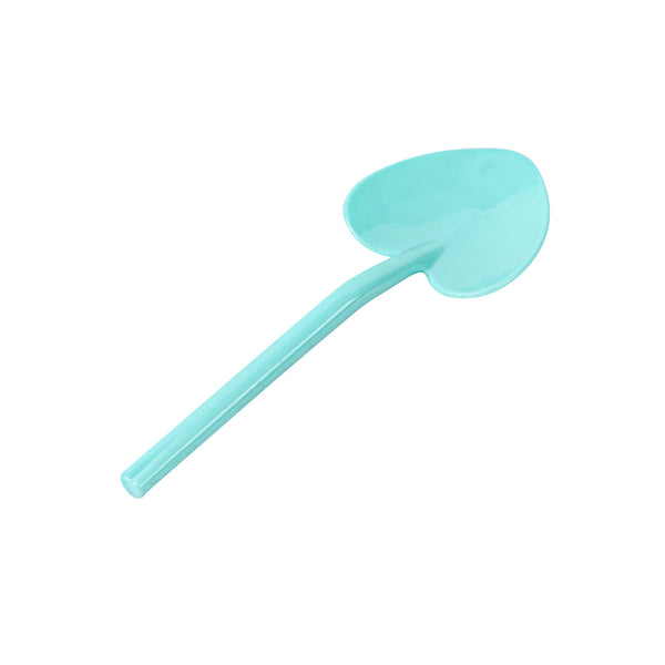 Restaurantware Coppetta Teal Plastic Love Shovel Spoon - 3 1/2" X 1 1/4" - 500 Count Box