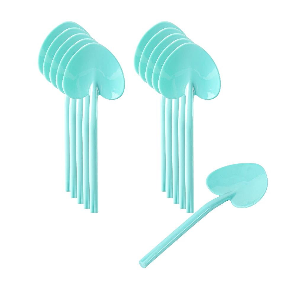 restaurantware Coppetta Teal Plastic Love Shovel Spoon - 3 1/2" x 1 1/4" - 500 count box