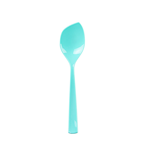 Restaurantware Coppetta Teal Plastic Petal Spoon - 4 1/2" X 1" - 500 Count Box