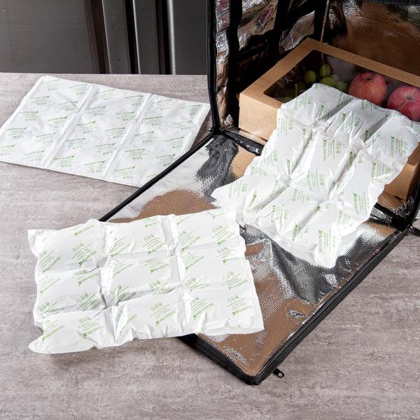 Restaurantware Delivery Tek Plastic Shipping Ice Pack - 3 X 3 Cells - 15 1/4" X 11 1/2" - 100 Count Box