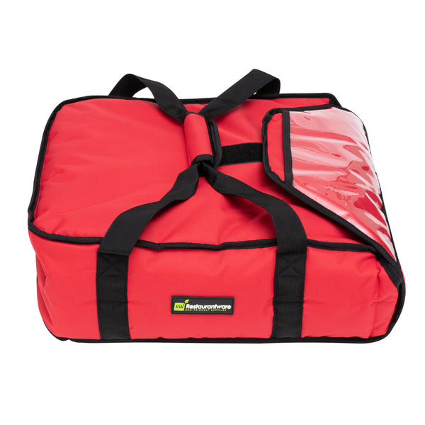 Restaurantware Delivery Tek Red Pizza Bag - Holds 2-16" Or 3-14" Insulated - 16 1/2" X 18" X 6 1/2" - 1 Count Box