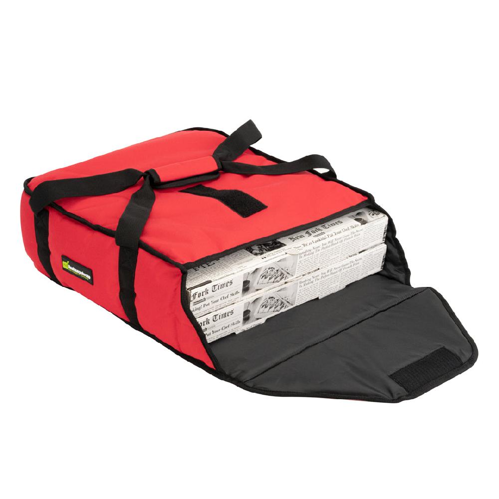restaurantware Delivery Tek Red Pizza Bag - Holds 2-16" or 3-14" Insulated - 16 1/2" x 18" x 6 1/2" - 1 count box