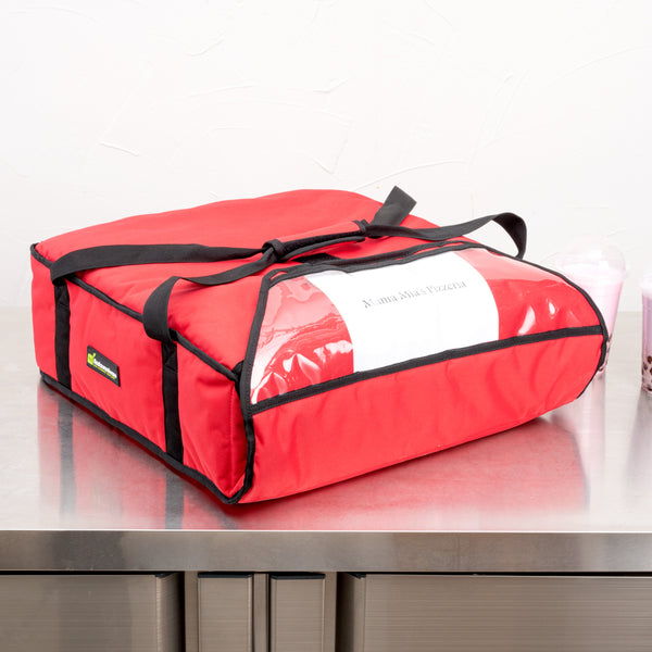 Restaurantware Delivery Tek Red Pizza Bag - Holds 2-20" Or 3-18" Insulated - 20 3/4" X 21 3/4" X 6 1/2" - 1 Count Box