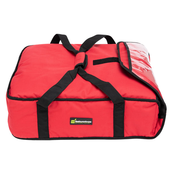 Restaurantware Delivery Tek Red Pizza Bag - Holds 2-20" Or 3-18" Insulated - 20 3/4" X 21 3/4" X 6 1/2" - 1 Count Box