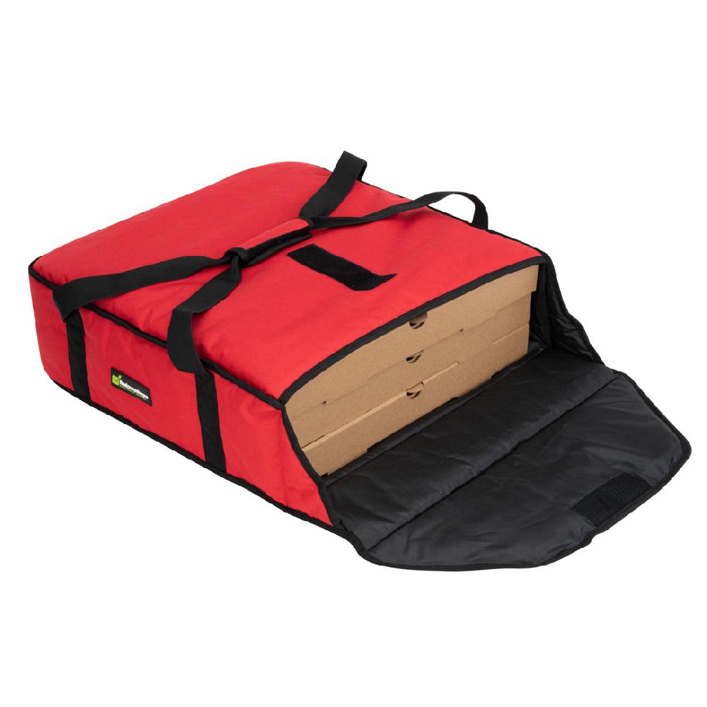 restaurantware Delivery Tek Red Pizza Bag - Holds 2-20" or 3-18" Insulated - 20 3/4" x 21 3/4" x 6 1/2" - 1 count box