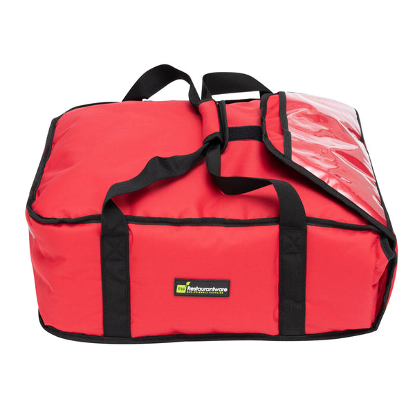 Restaurantware Delivery Tek Red Pizza Bag - Holds 3-18" Or 4-16" Insulated - 17 1/2" X 20" X 7 1/2" - 1 Count Box