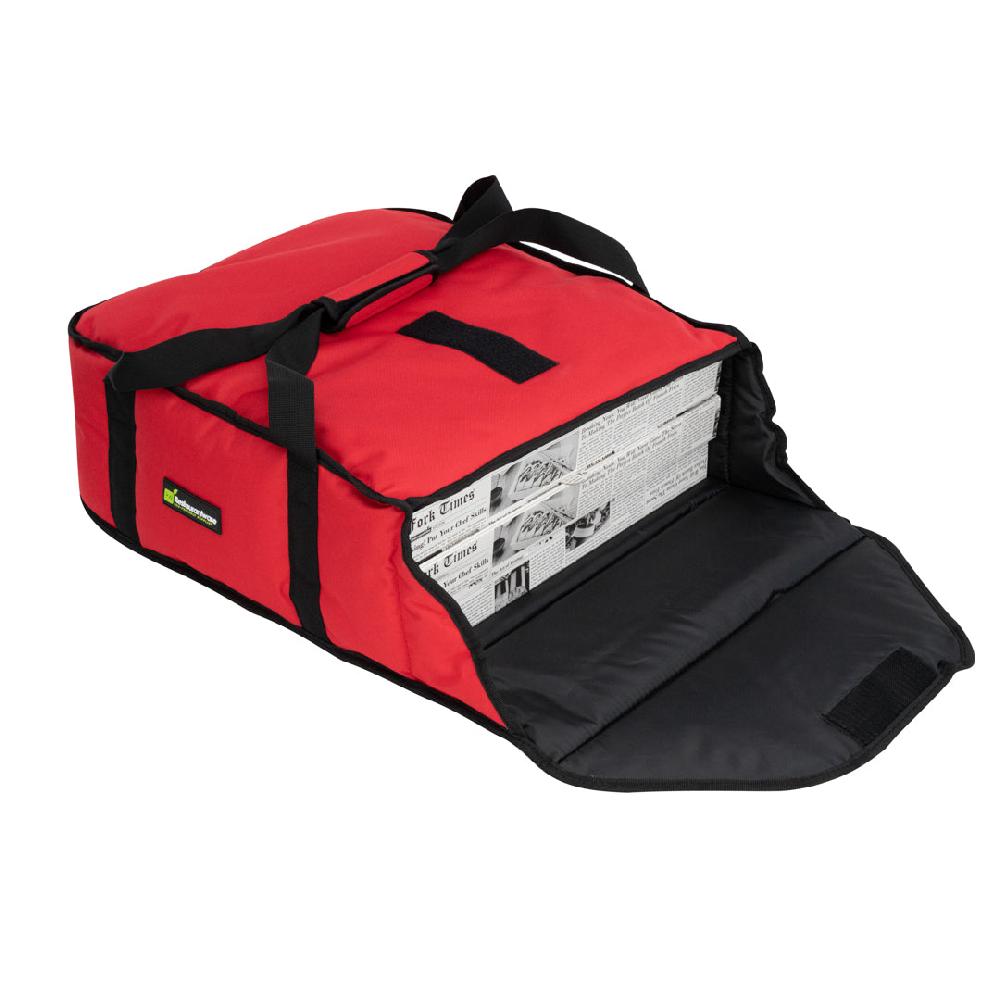 restaurantware Delivery Tek Red Pizza Bag - Holds 3-18" or 4-16" Insulated - 17 1/2" x 20" x 7 1/2" - 1 count box