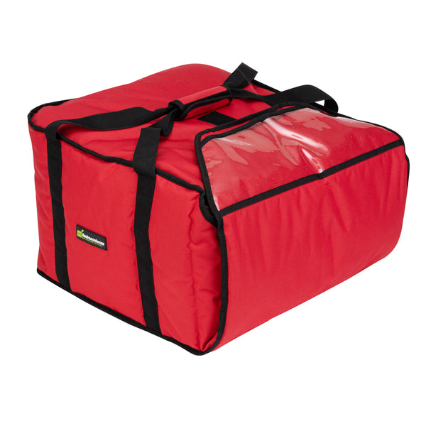 Restaurantware Delivery Tek Red Pizza Bag - Holds 5-18" Or 6-16" Insulated - 19 1/2" X 19 1/2" X 12 1/2" - 1 Count Box